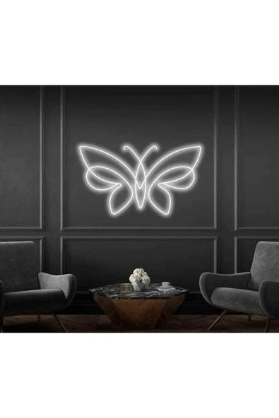 Twins Led Aydınlatma Kelebek Figürlü Neon Tabela - Resim 2