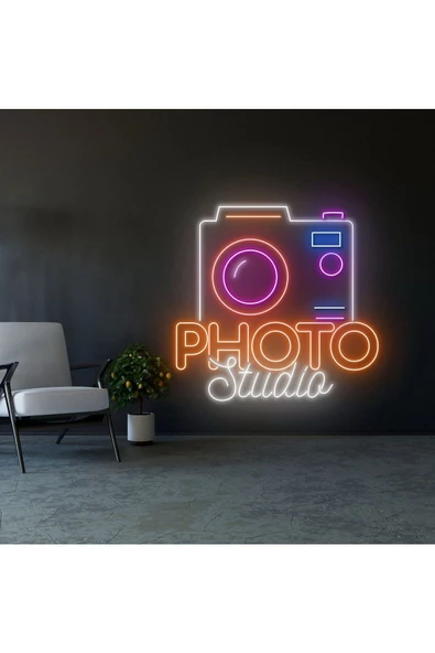 Twins Led Aydınlatma PHOTO Studio Yazılı ve Şekilli Neon Tabela ürün görseli 1