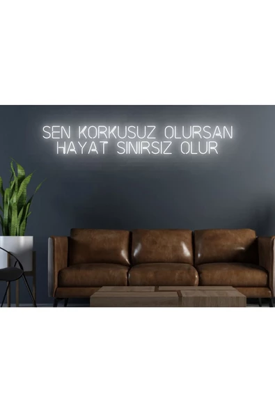 Twins Led Aydınlatma Sen Korkusuz Olursan Hayat Sınırsız Olur Yazılı Neon Tabela ürün görseli