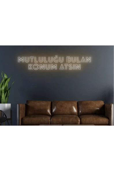 Twins Led Aydınlatma Mutluluğu Bulan Konum Atsın Yazılı Neon Tabela ürün görseli 1