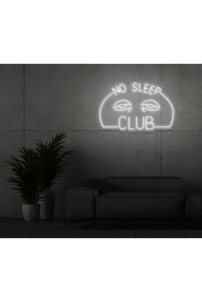 Twins Led Aydınlatma NO SLEEP CLUB Yazılı ve Şekilli Neon Tabela ürün görseli 1