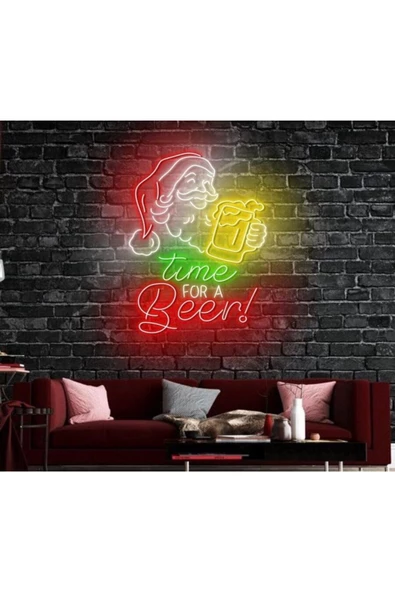 Twins Led Aydınlatma time FOR A Beer! Yazılı ve Şekilli Neon Tabela