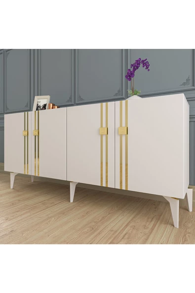 DemonteHome BAHARDH (KB150) KONSOL BEYAZ ALTIN