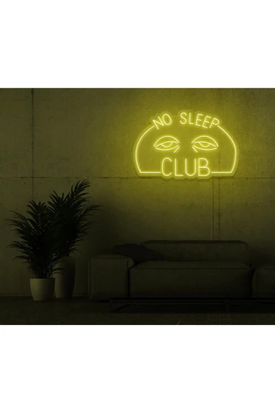 Twins Led Aydınlatma NO SLEEP CLUB Yazılı ve Şekilli Neon Tabela ürün görseli 1