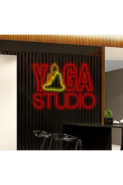 Twins Led Aydınlatma YOGA STUDIO Yazılı ve Şekilli Neon Tabela ürün görseli 1