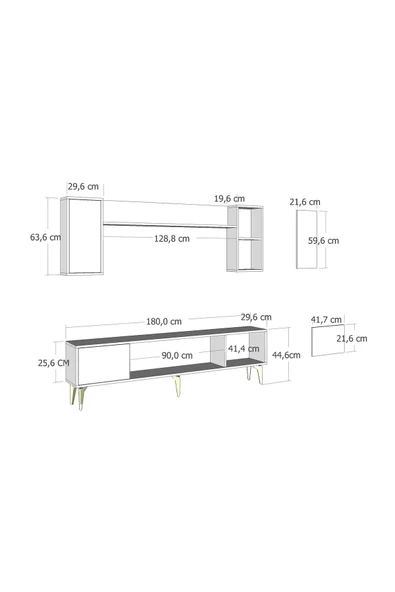 DemonteHome Sintadh 180 Cm Şömineli (B) Tv Ünitesi Takımı Beyaz - 7