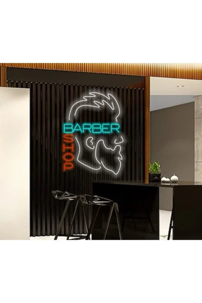 Twins Led Aydınlatma BARBER SHOP Yazılı ve Şekilli Neon Tabela