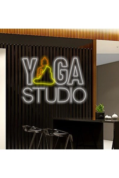Twins Led Aydınlatma YOGA STUDIO Yazılı ve Şekilli Neon Tabela ürün görseli 1