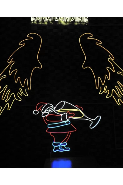 Twins Led Aydınlatma Noel Baba Figürlü Yılbaşı Temalı Neon Tabela - Resim 2