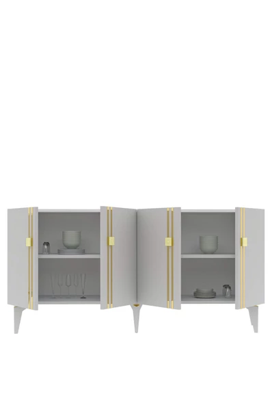 DemonteHome BAHARDH (KB150) KONSOL BEYAZ ALTIN - 6