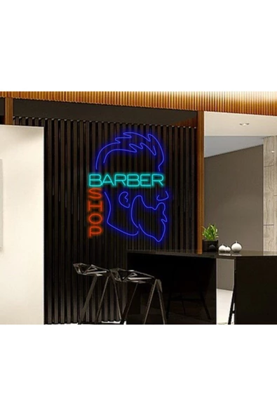Twins Led Aydınlatma BARBER SHOP Yazılı ve Şekilli Neon Tabela ürün görseli
