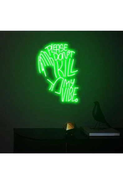 Twins Led Aydınlatma PLEASE DON'T KILL MY VIBE. Yazılı ve Şekilli Neon Tabela ürün görseli