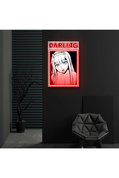 Twins Led Aydınlatma DARLING Yazılı ve Baskılı Neon Tabela - Resim 2