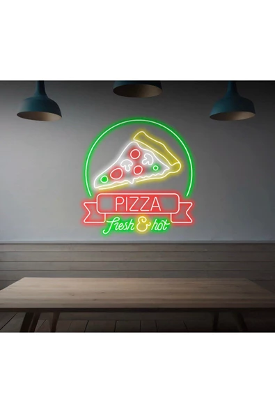 Twins Led Aydınlatma PIZZA fresh&hot Yazılı ve Şekilli Neon Tabela