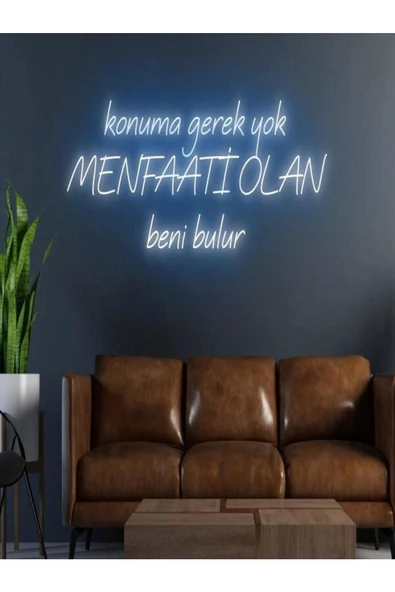 Twins Led Aydınlatma konuma gerek yok MENFAATİ OLAN beni bulur Yazılı Neon Tabela ürün görseli 1