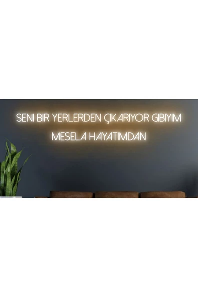 Twins Led Aydınlatma Seni Bir Yerlerden Çıkarıyor Gibiyim Mesela Hayatımdan Yazılı Neon Tabela ürün görseli