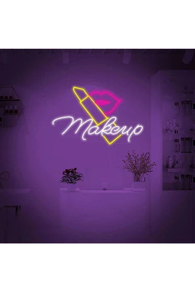 Twins Led Aydınlatma Makeup Yazılı ve Şekilli Neon Tabela ürün görseli 1