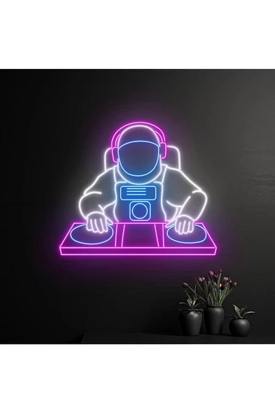 Twins Led Aydınlatma Dj Astronot Figürlü Neon Tabela ürün görseli 1