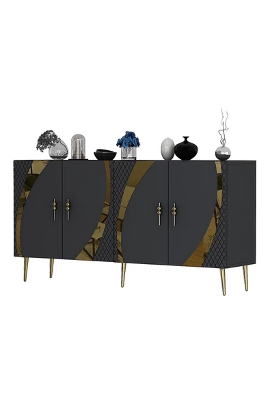DemonteHome HOOKDH (KB150) KONSOL ANTRASİT ALTIN - 4