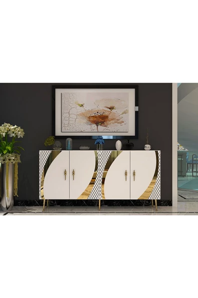 DemonteHome HOOKDH (KB150) KONSOL BEYAZ ALTIN