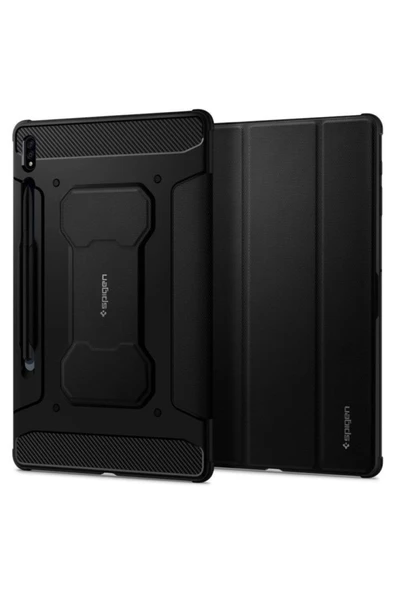 Spigen Samsung Galaxy Tab S7 Plus Kılıf Rugged Armor Pro Black - Acs01607 - 2
