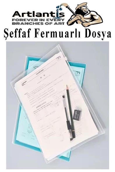A5 Şeffaf Fermuarlı Dosya 5 Renk 1 Paket PvC Fermuarlı Evrak Dosyası 18x25cm Çıtçıtlı Belge Evrak Dosyası Ofis Büro Okul - 5