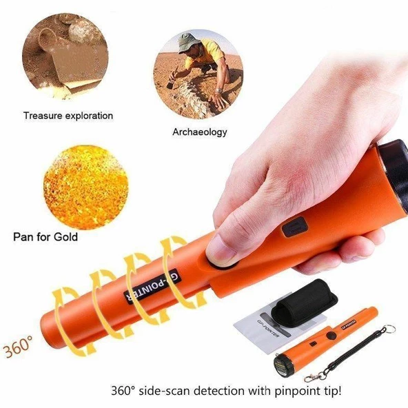 GP Pointer Altın Metal Dedektörü Pinpointer PİL + Taşıma Çantası Hediye - 5