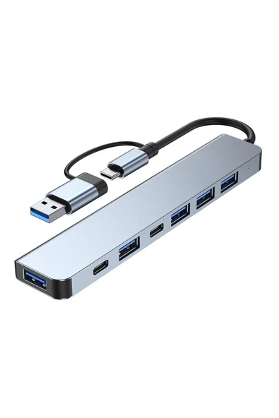 7 In 1 Usb/type-c To Usb A+usb C-usb 2.0/3.0 Çevirici Adaptör Çok Portlu Çoklayıcı Usb Hub