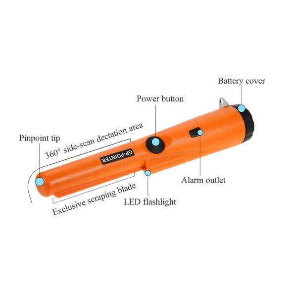 GP Pointer Altın Metal Dedektörü Pinpointer PİL + Taşıma Çantası Hediye - 3