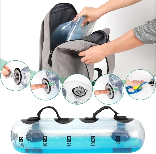 WPBAG-10 BUSSO AQUA BAG 25 KG DOLDURULABİLİR SU HAZNELİ AĞIRLIK ÇANTASI ŞİŞİRME POMPASI - 3