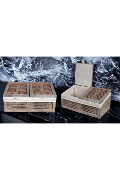 woodluck Ahşap Ekmek Sepeti , Patates Soğan Sepeti 2 Kapaklı