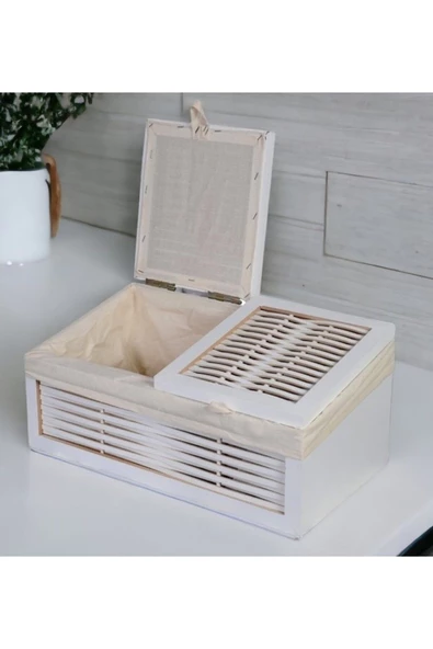 woodluck Ahşap Ekmek Sepeti , Patates Soğan Sepeti 2 Kapaklı - 2