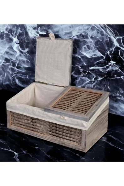 woodluck Ahşap Ekmek Sepeti , Patates Soğan Sepeti 2 Kapaklı - 2