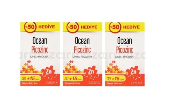 Ocean Picozinc Çinko 30+15 Tablet - 3'lü Set ürün görseli