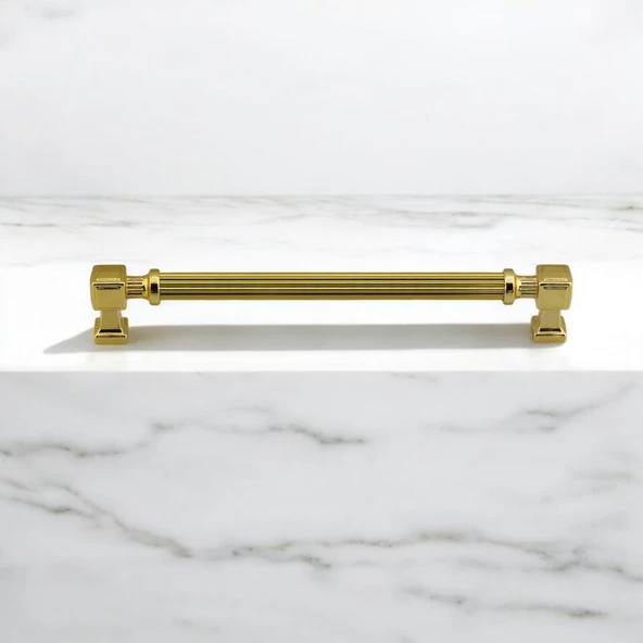 Talas Metal Gold Altın Çizgili Kulp 192 mm Mobilya Çekmece Mutfak Dolabı Dolap Kulpları Kulb 19.2 cm - Resim 5