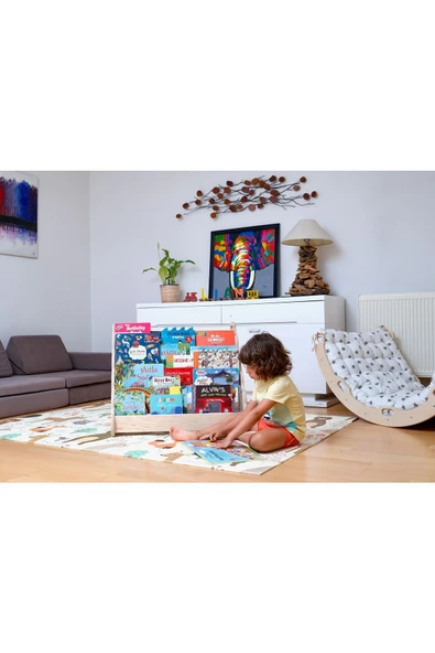 Montessori Ahşap Kitaplık | Pikler Çocuk Kitaplığı | Montessori Bebek Odası Kitaplığı - 8