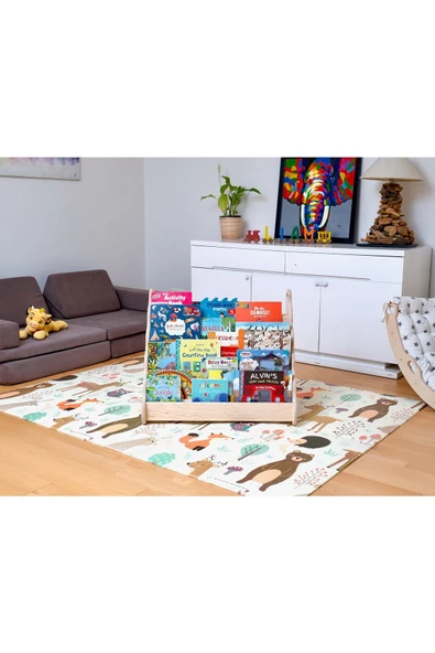 Montessori Ahşap Kitaplık | Pikler Çocuk Kitaplığı | Montessori Bebek Odası Kitaplığı - 6