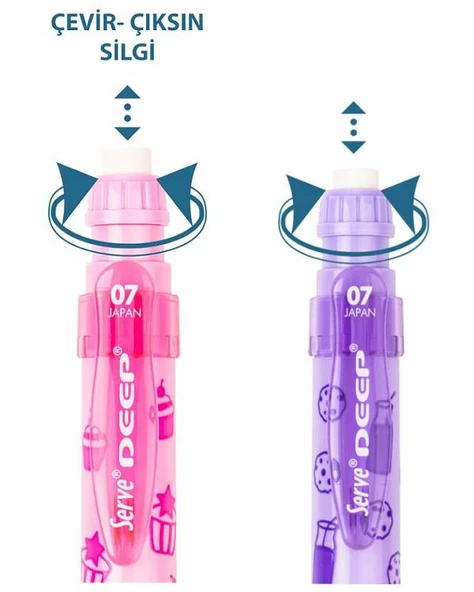 Serve Deep Tatlı Seri 07 Uçlu Kalem Set1 2 Adet - 3