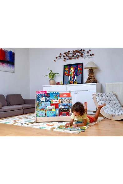 Montessori Ahşap Kitaplık | Pikler Çocuk Kitaplığı | Montessori Bebek Odası Kitaplığı - 4