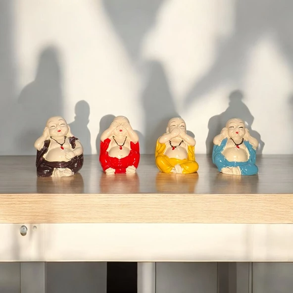 4 ADET BUDA BİBLO DEKORATİF BİBLO NOEL SÜSLERİ YILBAŞI HEDİYELERİ VİTRİN DEKOR ürün görseli