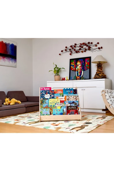Montessori Ahşap Kitaplık | Pikler Çocuk Kitaplığı | Montessori Bebek Odası Kitaplığı - 1