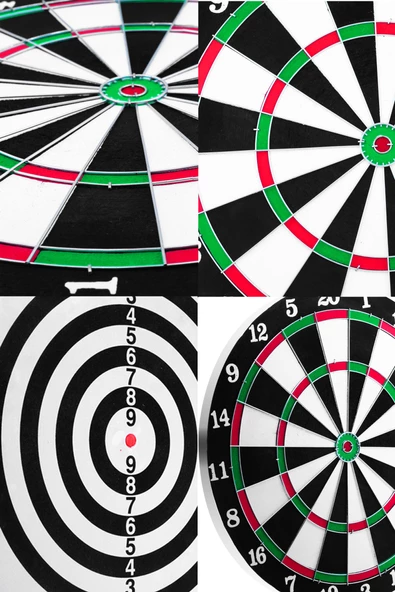15 İnç Çift Taraflı Dart Tahtası Seti 6 Çelik Oklu Dart Hedef Tahtası Oyunu Takımı Dart Seti 517 - 5