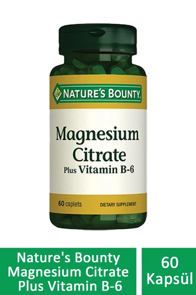Nature's Bounty Magnesium Citrate Plus Vitamin B-6 60 Tablet