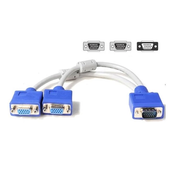 Vga Y Kablo Çoklayıcı Switch Splitter Kablosu Çoklu Monitör Tv - Resim 2