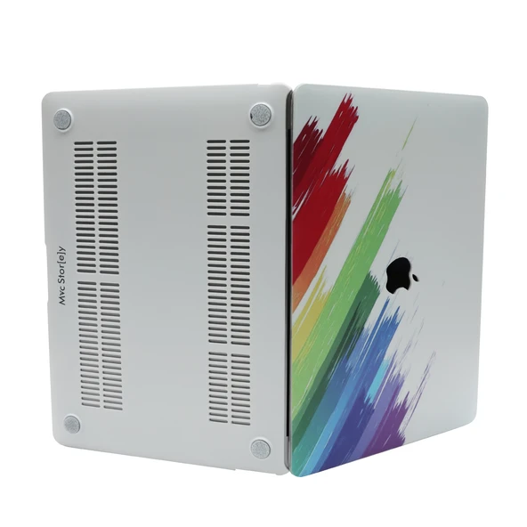 MacBook Air 13 Kılıf İnce Sert Kapak Renkli Desen Darbe Çizilme Koruma – A1369 A1466 Uyumlu - Resim 5