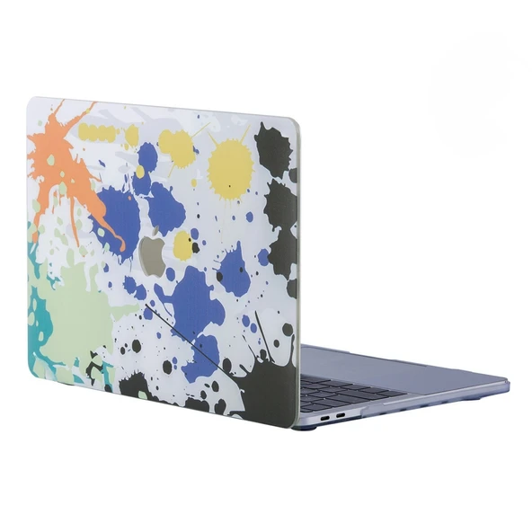 MacBook Air 13 Kılıf İnce Sert Kapak Renkli Desen Darbe Çizilme Koruma – A1369 A1466 Uyumlu - Resim 2