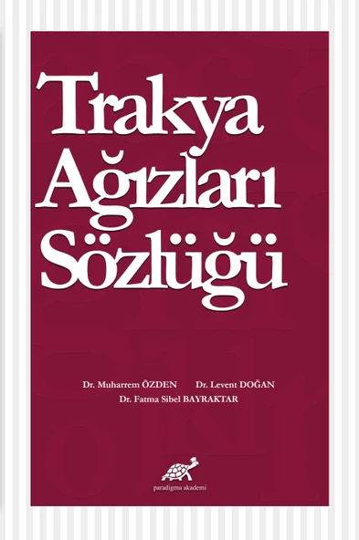 Trakya Ağızları Sözlüğü Ciltli