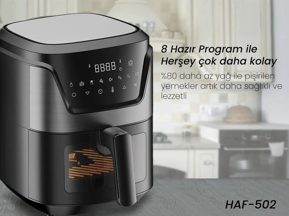 Hiking HAF-502 Digital Air Fryer 6 Litre (Hiking Türkiye Garantili)