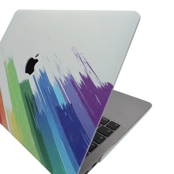 MacBook Pro 13 Kılıf Touch Bar Uyumlu İnce Sert Kapak Renkli Desen – A2338 M1/M2 - Resim 6