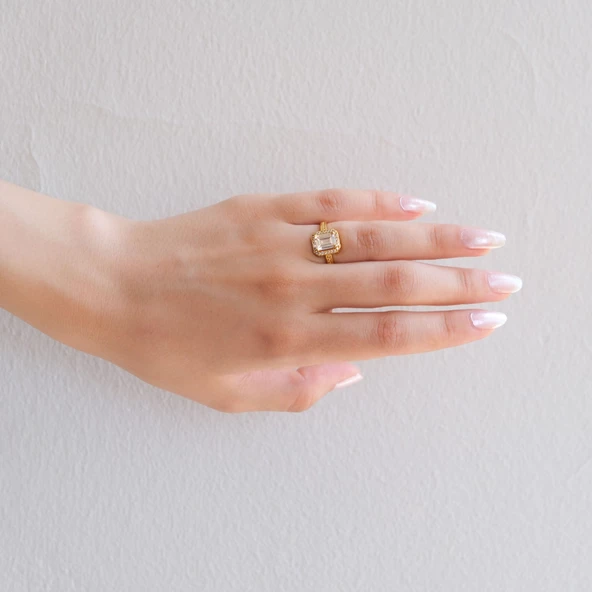 Çelik Baget Yüzük Altın Kaplama YZK-455 - Resim 2